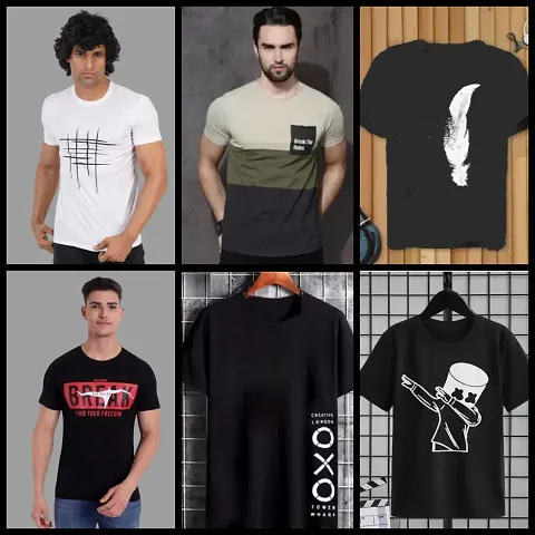 Trendy T- Shirts for Men(pack of 6)