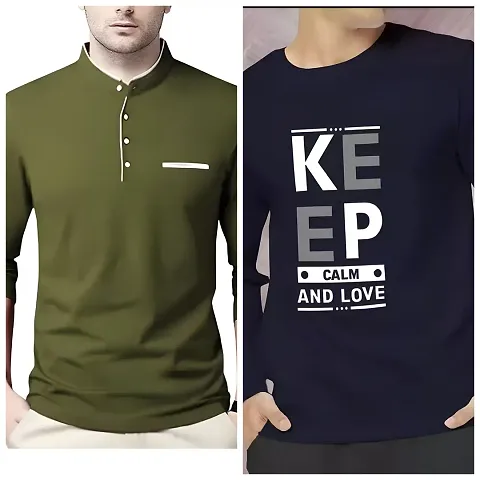 Stylish Long Sleeves Tees For Men Pack of 2