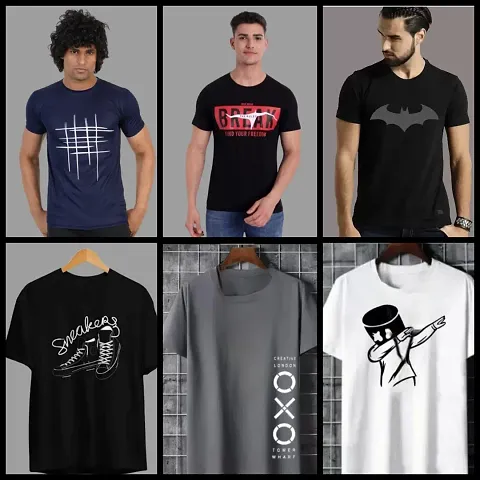 Trendy T- Shirts for Men(pack of 6)