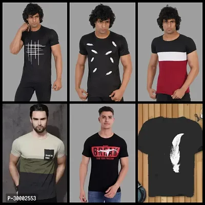 Trendy Polyester T- Shirts for Men(pack of 6)