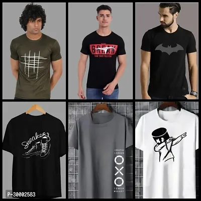 Trendy Polyester T- Shirts for Men(pack of 6)