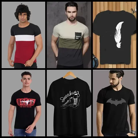 Trendy T- Shirts for Men(pack of 6)