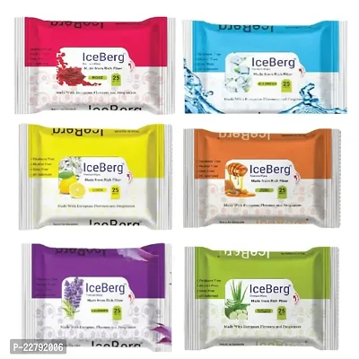 Ice Berg Wet Wipes Tissues For Cleaning Face Body Multipurpose Daily Cleansing Face Wipes Thick  Soft Makeup Remover Wet Wipes 25 Pcs/1Pack-thumb4