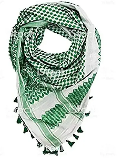THE ANTILLES FABRICS Desert Fashion Arafat Scarf WHITE-GREEN, STOLE
