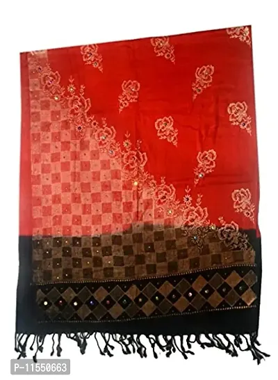 THE ANTILLES FABRICS DUPATTA for GIRLS RED BLACK COLOR-thumb2