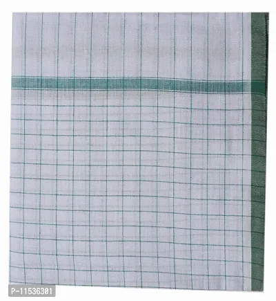 THE ANTILLES FABRICS White Cotton GAMCHA with RED Check  Border, Size(30?60 INCHES) Stole