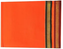 THE ANTILLES FABRICS Cotton Long Size, Dual Border, Rich Mundu (Standard Size, Saffron)-thumb1