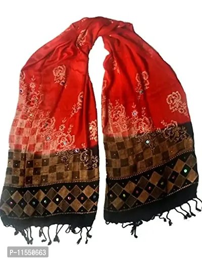 THE ANTILLES FABRICS DUPATTA for GIRLS RED BLACK COLOR-thumb3