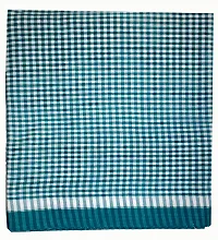THE ANTILLES FABRICS White Green Check Pettern Cotton GAMCHA New  Modern Look, Size (32?70) INCHES-thumb2