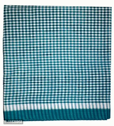 THE ANTILLES FABRICS White Green Check Pettern Cotton GAMCHA New  Modern Look, Size (32?70) INCHES-thumb3