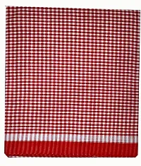 THE ANTILLES FABRICS White RED Check Pattern Cotton GAMCHA New & Modern Look, Size 32? 70 INCHES-thumb1