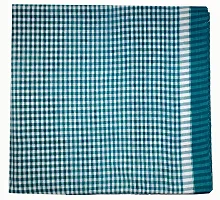 THE ANTILLES FABRICS White Green Check Pettern Cotton GAMCHA New  Modern Look, Size (32?70) INCHES-thumb1