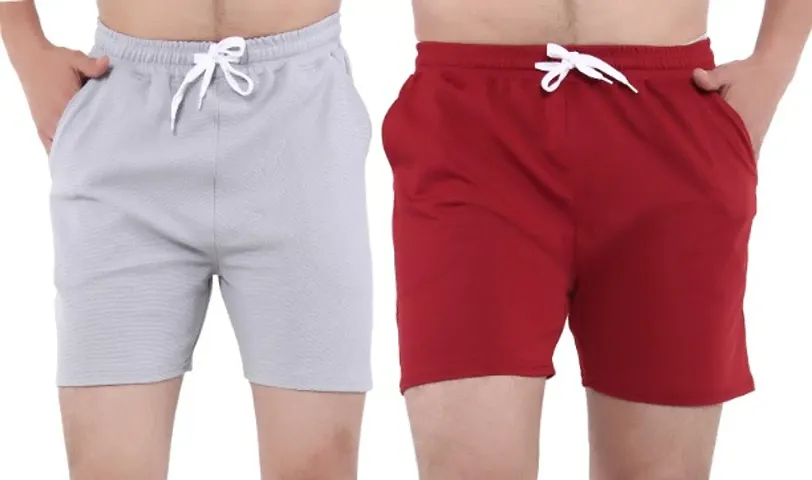 Men Solid Basic, Gym, Shorts Sports Shorts Bottom Set (PACK of 2)