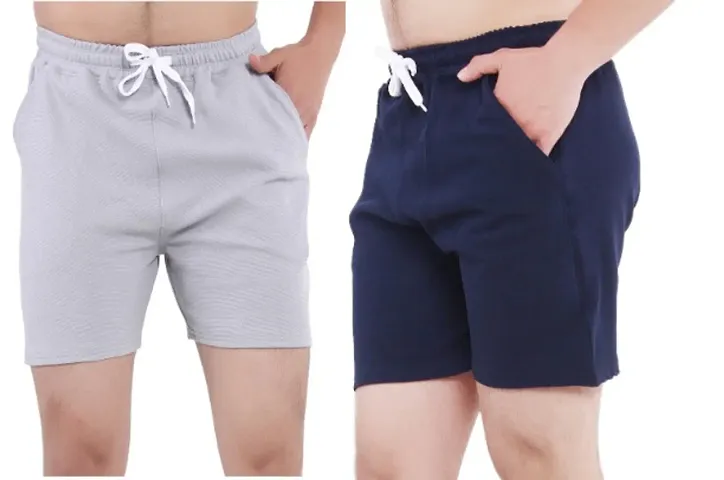 Men Solid Basic, Gym, Shorts Sports Shorts Bottom Set (PACK of 2)