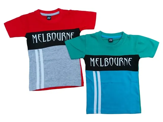 Casual Pure T Shirt For Kids Boys Pack of 2