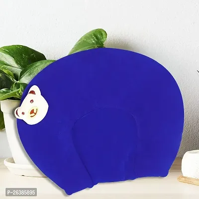 Comfortable Blue Velvet Solid Baby Pillow-thumb0