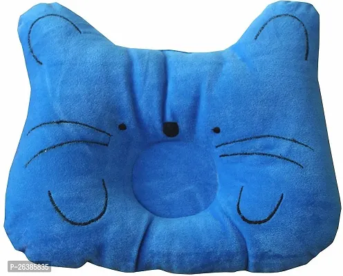 Comfortable Blue Velvet Solid Baby Pillow-thumb0