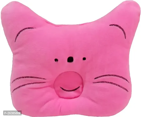 Comfortable Pink Cotton Solid Baby Pillow
