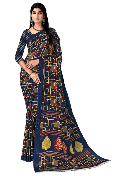 Must Have Georgette Saree with Blouse piece 