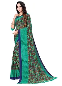 Trendy Georgette Printed Saree With Blouse Piece For Women-thumb2