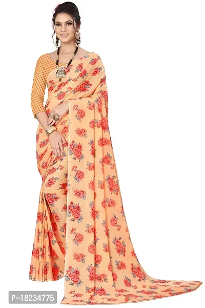 Stylish Georgette  Saree with Blouse piece For Women-thumb0