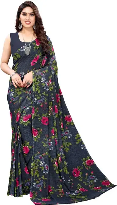 Fancy Women's Georgette Fancy Sarees with Blouse piece