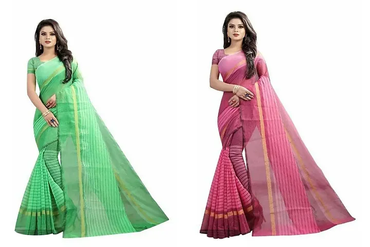 Buy One Get One Free!!: Best Selling Designer Chanderi Cotton Sarees