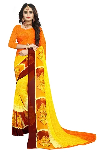 Designer Multicolor Floral Printed Georgette Sarees