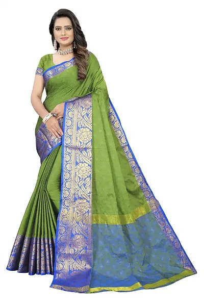 Stylish Art Silk Jacquard Saree with Blouse piece For Women