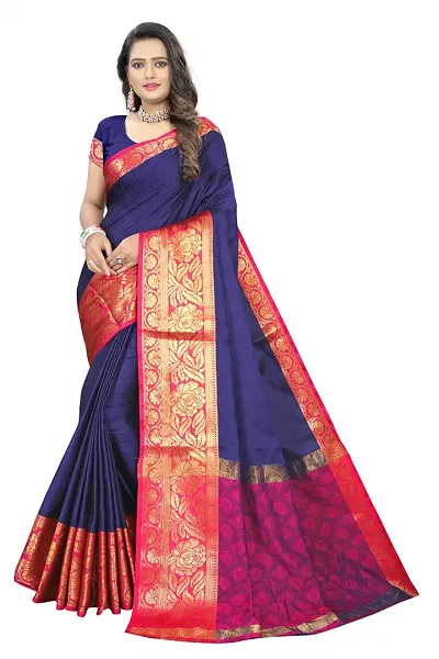 Elegant Art Silk Saree with Blouse piece For Women