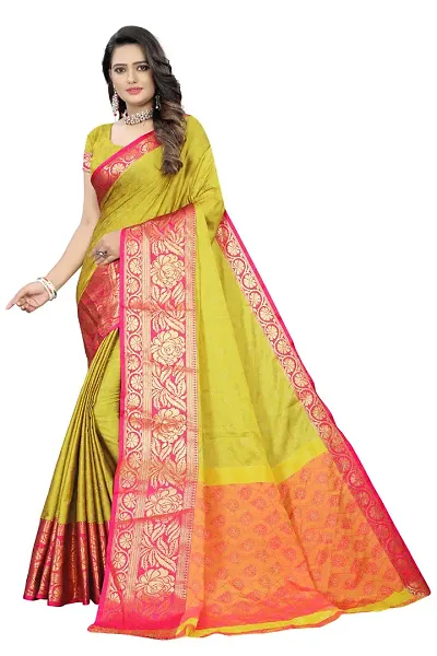 Stylish Polycotton Saree without Blouse piece For Women