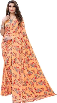 Women's Georgette Flower Printed Sarees with Blouse Piece (Pack of 2)-thumb1