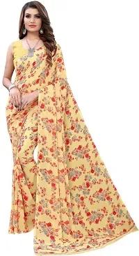 Women's Georgette Flower Printed Sarees with Blouse Piece (Pack of 2)-thumb1