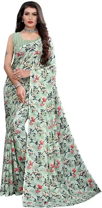 Stylish Multicoloured Georgette Flower Printed Sarees with Blouse Piece (Pack of 2)-thumb1