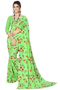 Women's Georgette & Woven Flower Printed Sarees with Blouse Piece (Pack of 2)-thumb2