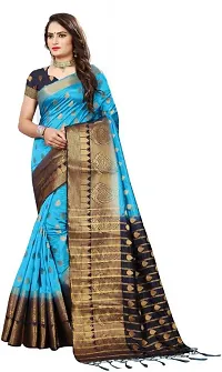 Women's Georgette  Woven Flower Printed Sarees with Blouse Piece (Pack of 2)-thumb1