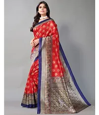 Stylish Art Silk  Saree with Blouse piece For Women-thumb2