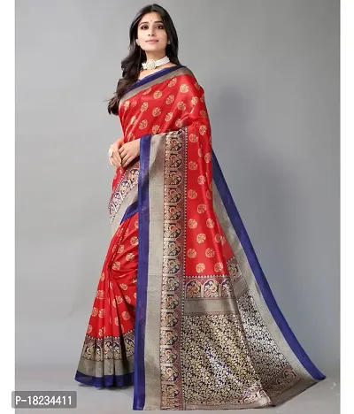 Stylish Art Silk  Saree with Blouse piece For Women-thumb3