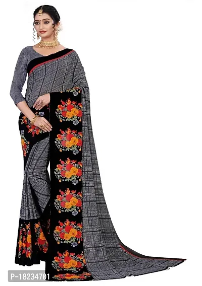 Stylish Georgette  Saree with Blouse piece For Women-thumb0