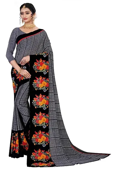 Stylish Georgette Saree with Blouse piece For Women