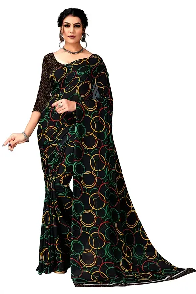 Trendy Georgette Saree With Blouse Piece For Women