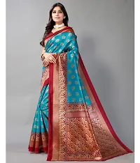 Stylish Art Silk  Saree with Blouse piece For Women-thumb2