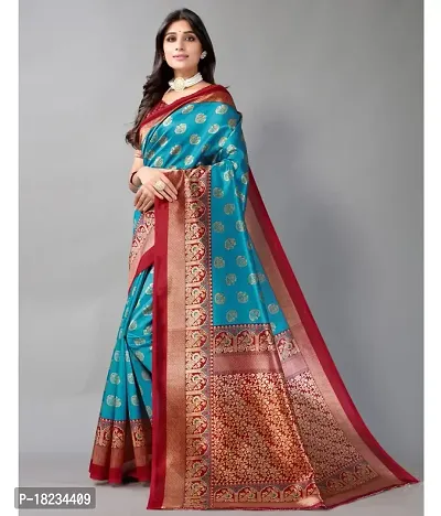 Stylish Art Silk  Saree with Blouse piece For Women-thumb3