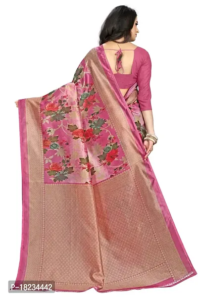 Stylish Art Silk  Saree with Blouse piece For Women-thumb2