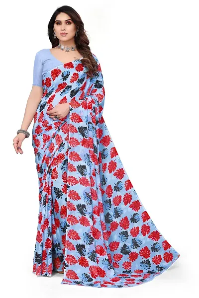 Kanooda Prints Fancy Floral Georgette Saree