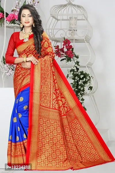 Stylish Art Silk  Saree with Blouse piece For Women-thumb0