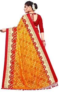 Stylish Mustard Polycotton Saree With Blouse Piece For Women-thumb1