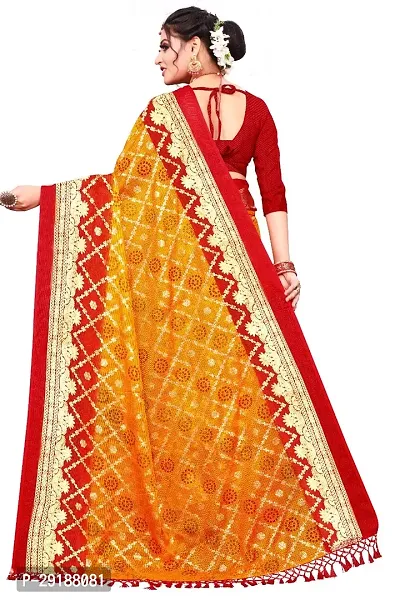 Stylish Mustard Polycotton Saree With Blouse Piece For Women-thumb2