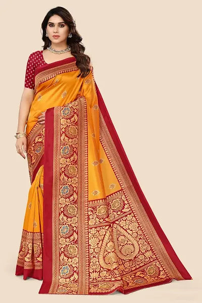 Alluring Art Silk Saree with Blouse piece