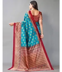 Stylish Art Silk  Saree with Blouse piece For Women-thumb1